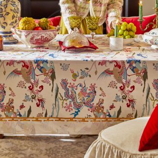 Oriental style colorful tablecloth