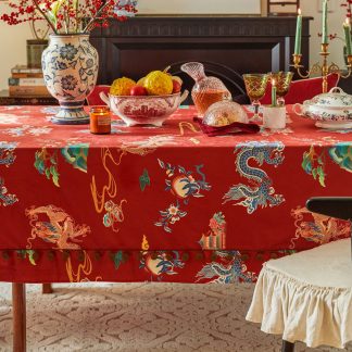 Oriental style tablecloth dragon pattern waterproof tablecloth