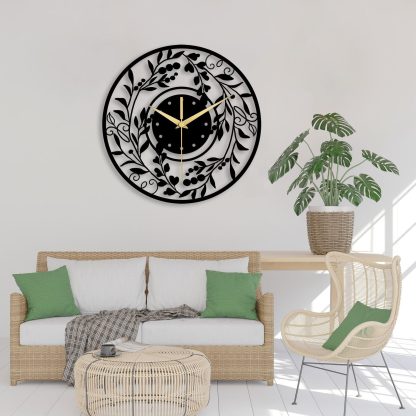 Oversized floral metal wall clock - Image 2
