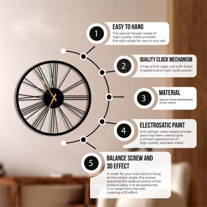 Oversized wall clock with numbers - Image 4