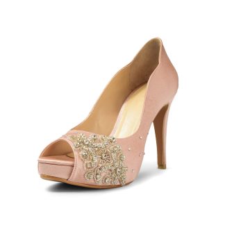 Peach Diamond Bridal High Heels