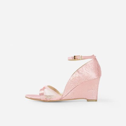 Pink satin bridal high heels - Image 3