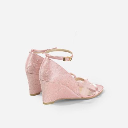 Pink satin bridal high heels - Image 4