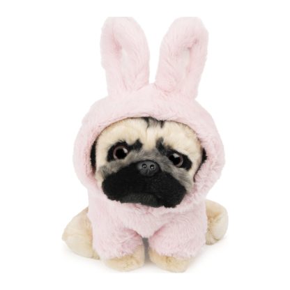 Pug Pink Bunny Hoodie Plush Toy