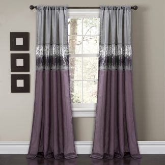 Purple and grey blackout curtains