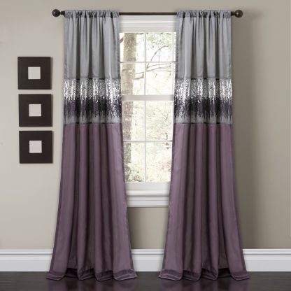 Purple and grey blackout curtains