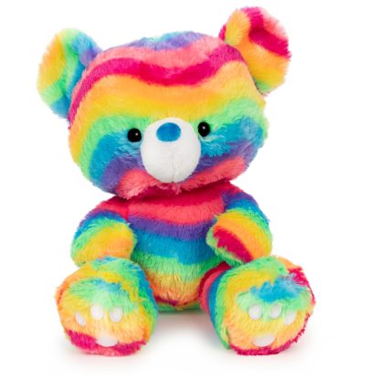 Rainbow colored teddy bear high quality plush toy