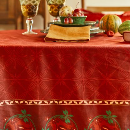 Rectangular red velvet tablecloth - Image 5
