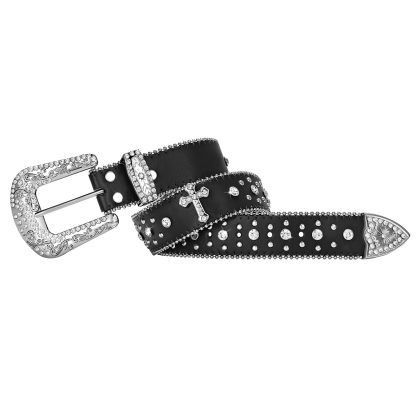 Rhinestone rivet belt for men and women - Image 2
