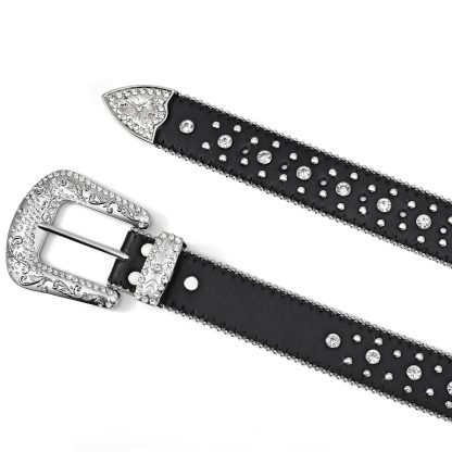 Rhinestone rivet belt for men and women - Image 4