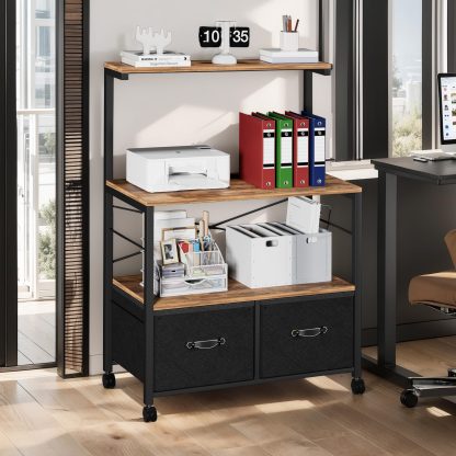 Rolling Printer Stand with 3 Open Storage Shelves - Image 3