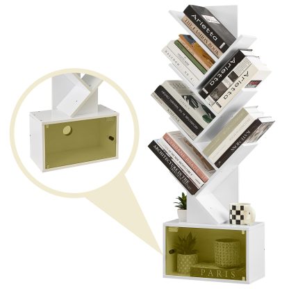 Seven-layer tree-shaped bookshelf with drawers - Image 4
