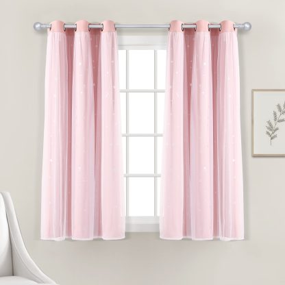 Sheer Insulated Grommet Blackout Pink Curtain - Image 6