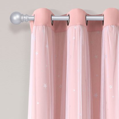 Sheer Insulated Grommet Blackout Pink Curtain - Image 4