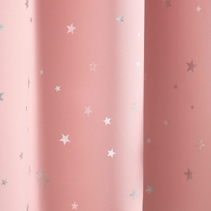 Sheer Insulated Grommet Blackout Pink Curtain - Image 3