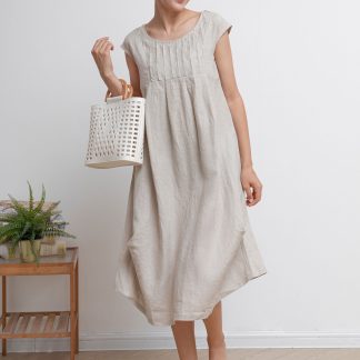 Simple Smocked Linen Dress