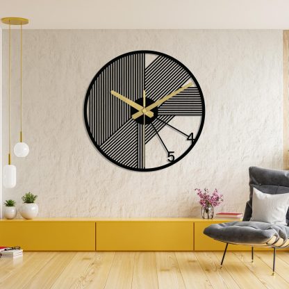 Simple striped metal wall clock - Image 3