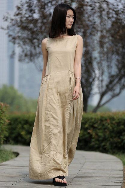 Sleeveless Summer Linen Maxi Dress - Image 5