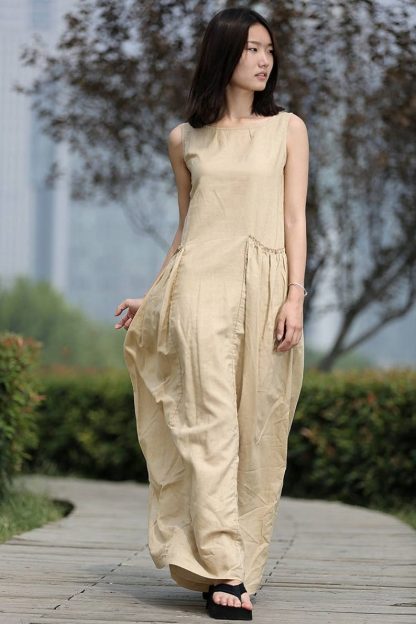Sleeveless Summer Linen Maxi Dress - Image 4
