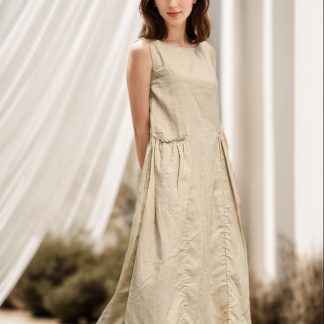 Sleeveless Summer Linen Maxi Dress