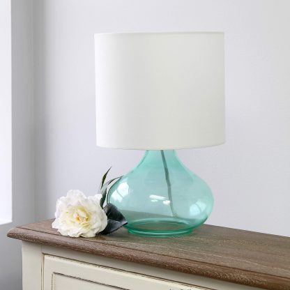 Small Glass Raindrop Bedside Table Lamp - Image 3