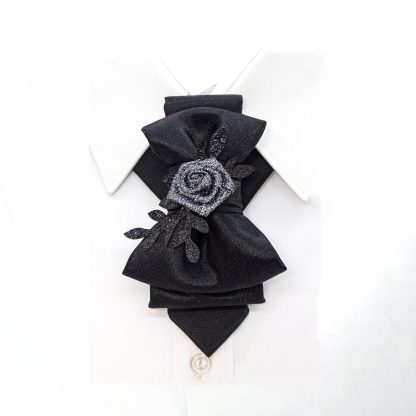 Women's exquisite rose black tie - Image 5