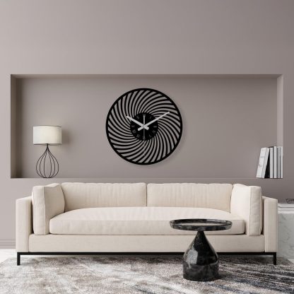 Spiral black metal clock - Image 3
