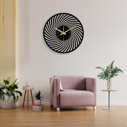 Spiral black metal clock - Image 4