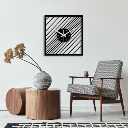 Square Stripe Wall Clock - Image 4
