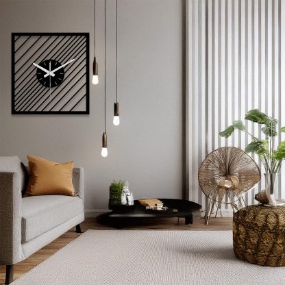 Square Stripe Wall Clock - Image 3