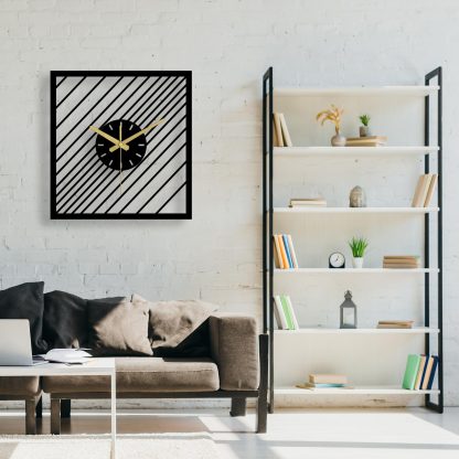 Square Stripe Wall Clock - Image 2