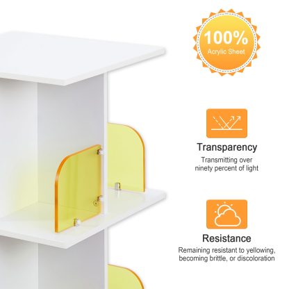 Stacking rotating white bookshelf tower - Image 4