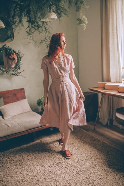 Summer Blush Linen Dress - Image 4