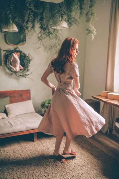 Summer Blush Linen Dress - Image 3