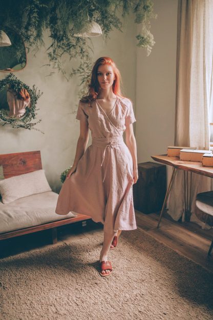 Summer Blush Linen Dress