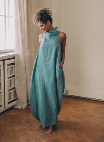 Summer Edgy Teal Dress - Image 6