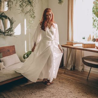 Summer Linen Lantern Sleeve Dress