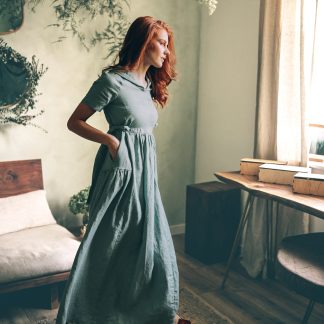 Summer Linen Long Hooded Dress