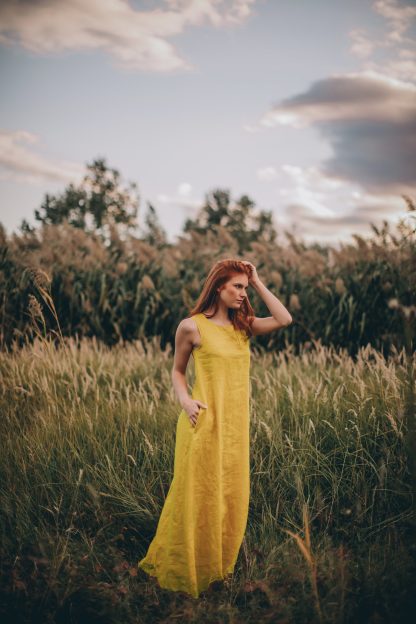 Summer Minimalist Linen Dress - Image 5