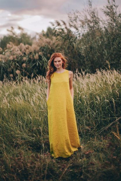 Summer Minimalist Linen Dress - Image 3