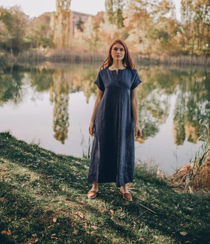 Summer Short Sleeve Linen Dress