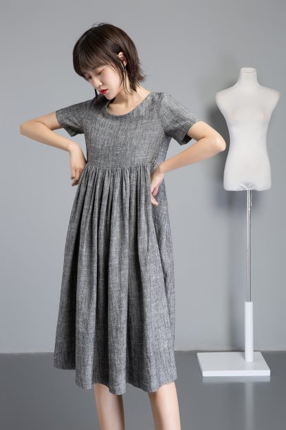 Summer Simple Linen Dress - Image 7