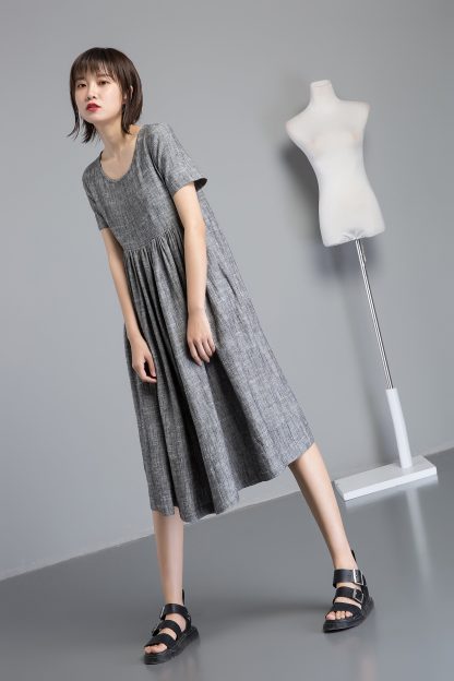 Summer Simple Linen Dress - Image 5