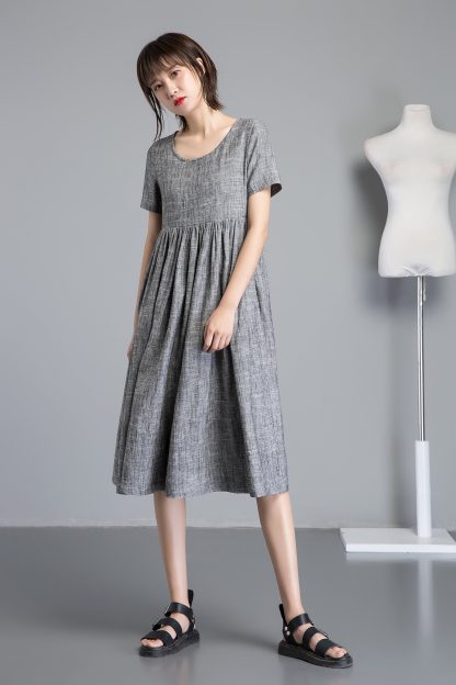 Summer Simple Linen Dress - Image 4