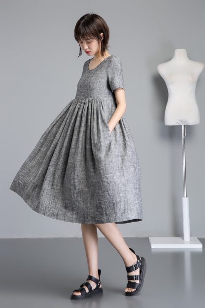 Summer Simple Linen Dress - Image 3