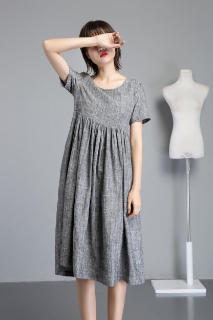 Summer Simple Linen Dress - Image 2