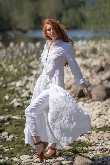 Summer long waist shirt dress - Image 6