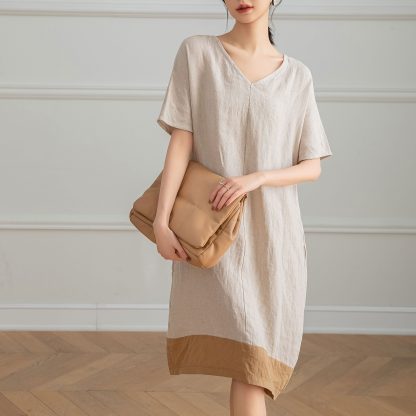 Summer midi linen dress - Image 4