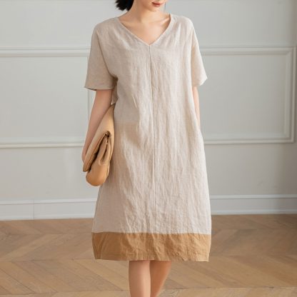Summer midi linen dress - Image 2