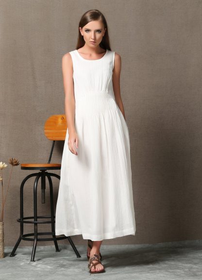 Summer white sleeveless dress - Image 4